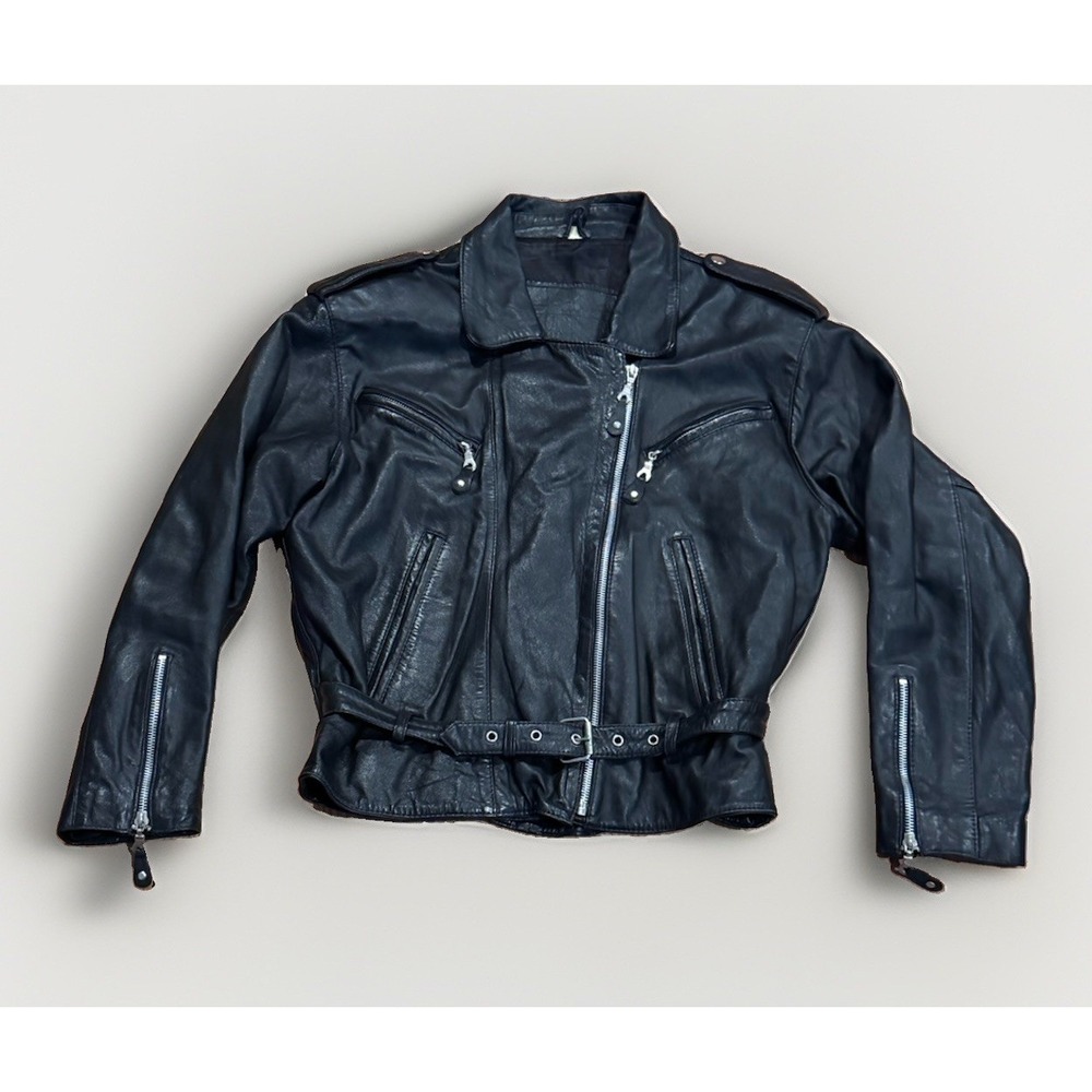 Mauritius Leather Moto Biker Jacket Sz M Ramones Punk Cafe Racer